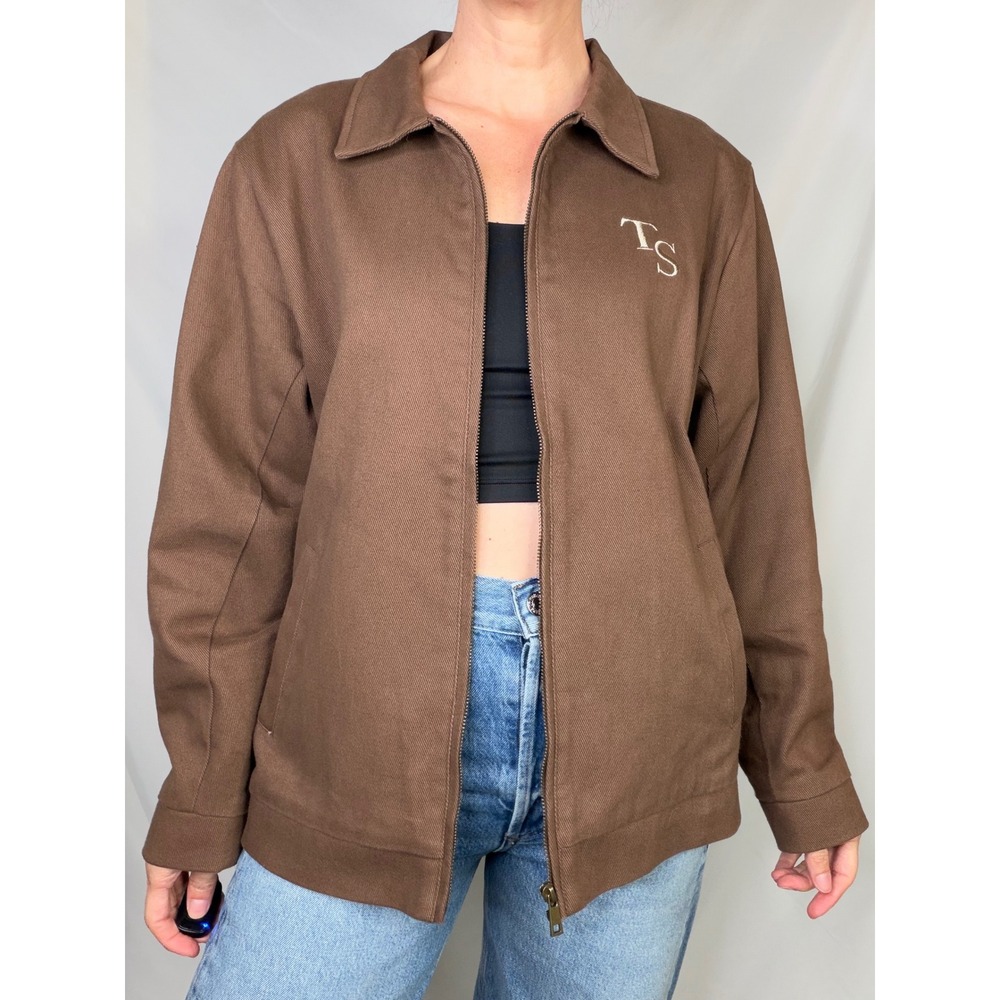 Taylor Swift Acoustic Piano Work Jacket Brown Embroidered Floral Chore Coat M - Picture 12 of 14